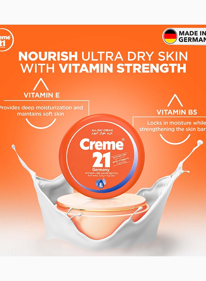 Creme 21 All Day Cream| Face, Body & Hand Moisturizer with Vitamin E & Pro B5 | Hydrating Formula for 24 H Intensive Moisturization | Suitable for Dry to Ultra Dry Skin | Made in Germany - Image 2