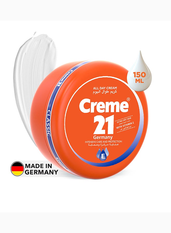 Creme 21 All Day Cream| Face, Body & Hand Moisturizer with Vitamin E & Pro B5 | Hydrating Formula for 24 H Intensive Moisturization | Suitable for Dry to Ultra Dry Skin | Made in Germany - Image 1