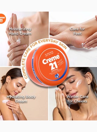 Creme 21 All Day Cream - 150ml | Face, Body & Hand Moisturizer with Vitamin E & Pro B5 | Hydrating Formula for 24 H Intensive Moisturization | Suitable for Dry to Ultra Dry Skin | Made in Germany - view 5