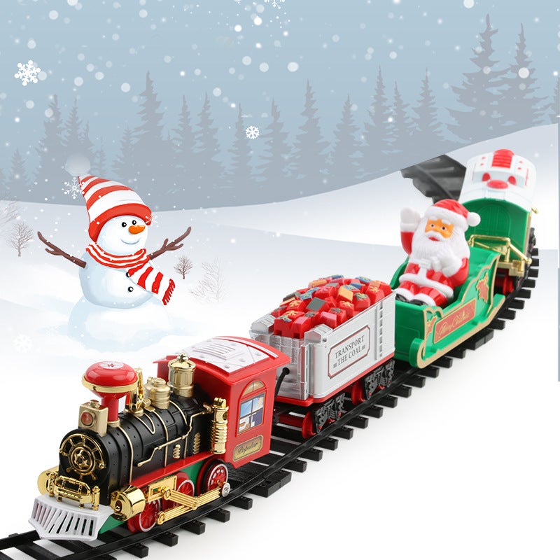 Foreign trade electric Christmas train electric sound and light can hang Christmas tree Christmas track car Christmas gift toys Christmas train (hanging) - Image 3