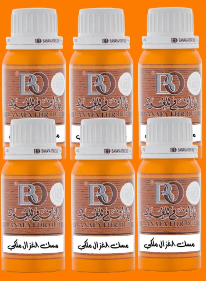 Banafa 6 Pieces Banafa For Oud Perfume Oil Musk Al Ghazal Malaki - Image 1