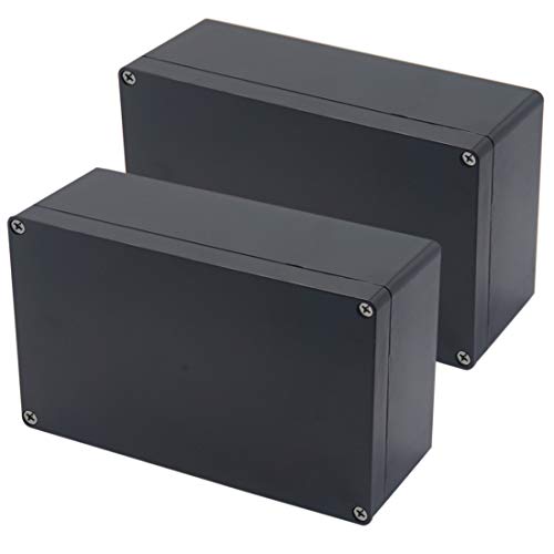 Otdorpatio 2 Pack Project Box IP65 Waterproof Junction Box ABS Plastic Black Electrical Boxes DIY Electronic Project Case Power Enclosure 7.87 x4.72 x2.95 inch (200x120x75 mm) - Image 1