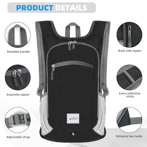 Xgunion Sky Blue Large Capacity Lightweight Outdoor Backpack for Hiking Camping Cycling Travel - Image 4