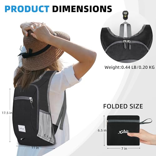 Xgunion Sky Blue Large Capacity Lightweight Outdoor Backpack for Hiking Camping Cycling Travel - Image 2