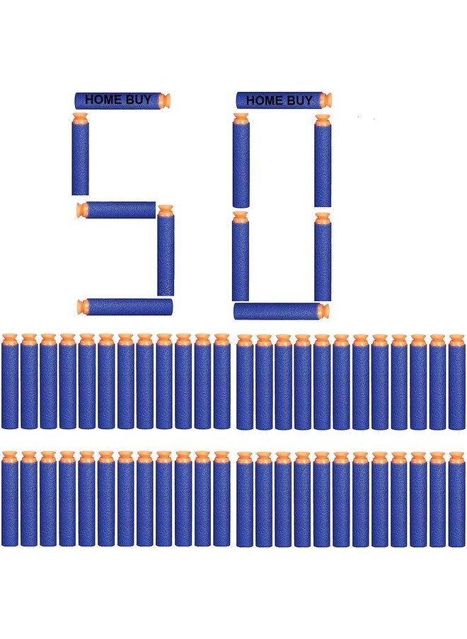 Home Buy - home buy Pack of 50 Pcs Foam Dart Bullets, Round Head, Blue - Image 1
