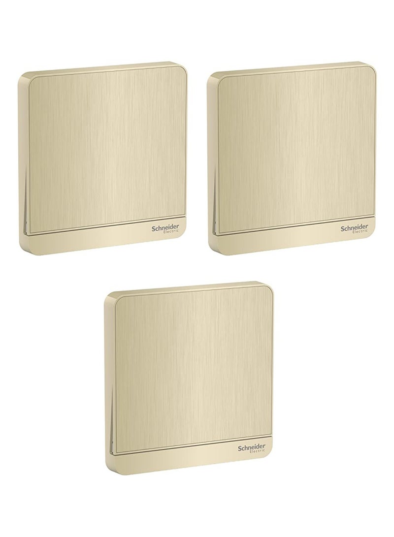 شneider Electric E8331L1_WG AvatarOn Gold - مفتاح لوحة باتجاه واحد 1 مجموعة 16AX - عبوة من 3