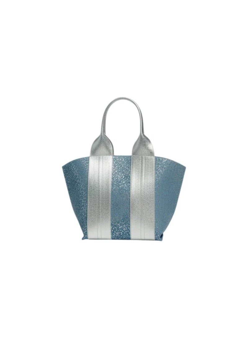 Initium Blingy Tote bag-Jeans blue x silver - Image 1