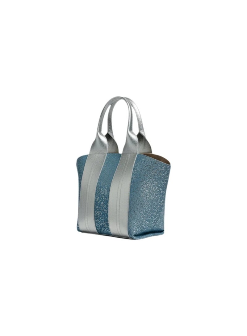 Initium Blingy Tote bag-Jeans blue x silver - Image 2
