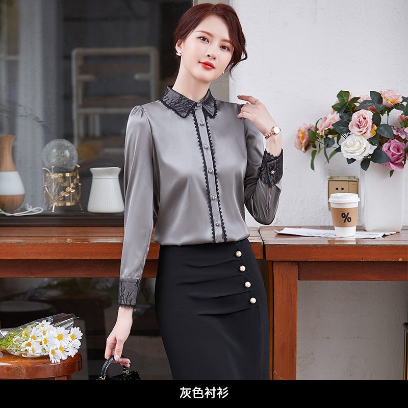 Autumn and Winter Solid Color White Commuter Slim-fit OL All-match Womens Split Short Skirt One-step Skirt Hip Skirt 6213 gray shirt
