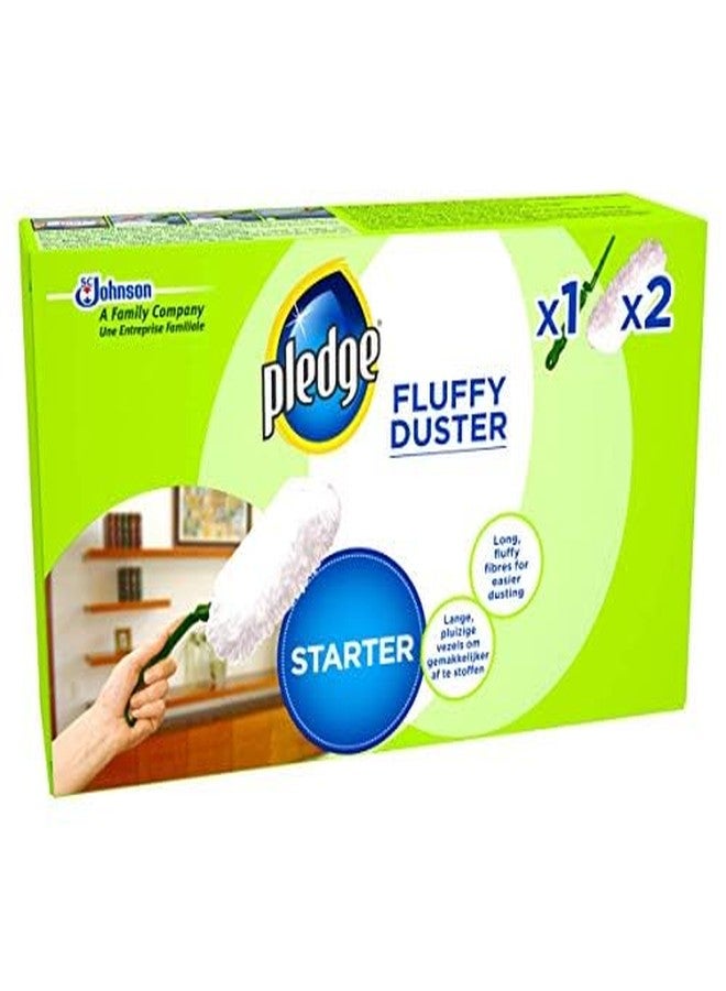 Pledge Dust It Fluffy Duster Starter Handle 2 Refills, White, 3 Count - Image 2