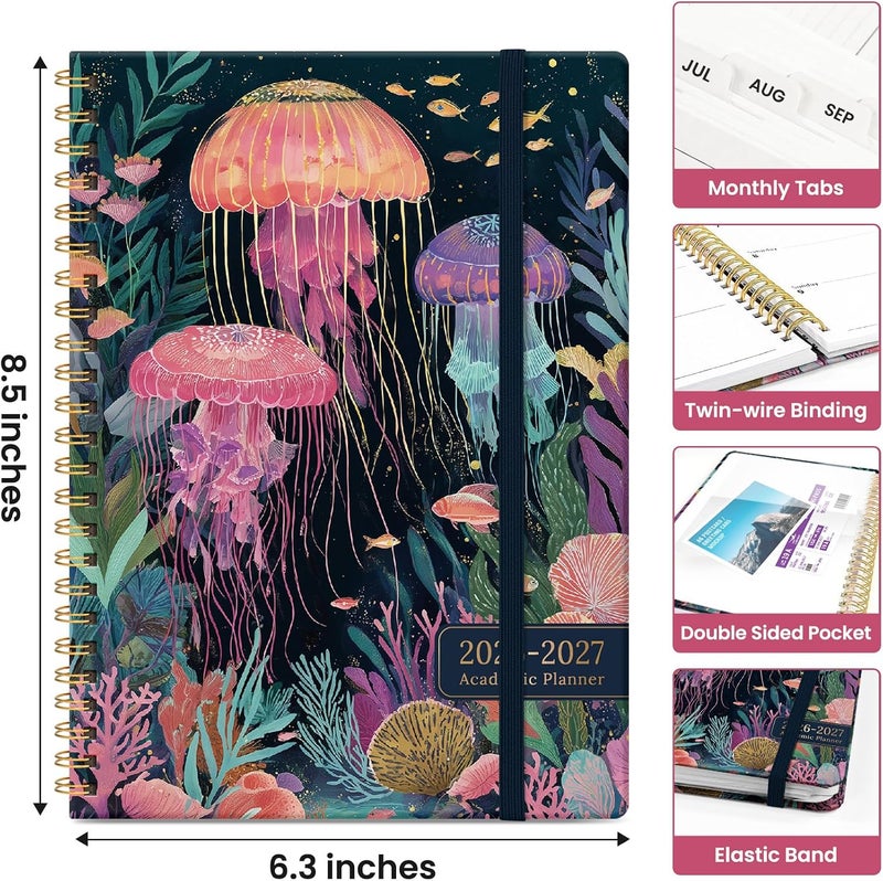 Taja Planner 2026-2027, Academic Year Monthly and Weekly Calendar Planner, Jul 2026 - Jun 2027, Hardcover Teacher Student Planning Agenda book with Tabs, Perfect for School Office Supplies, 6.3" x 8.5 - Image 4