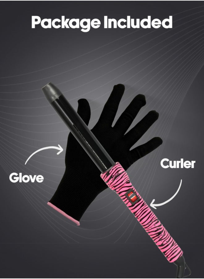 Couture Hair Pro - Hair Curler 32 Mm-Pink Zebra Premium Salon Quality - Image 1