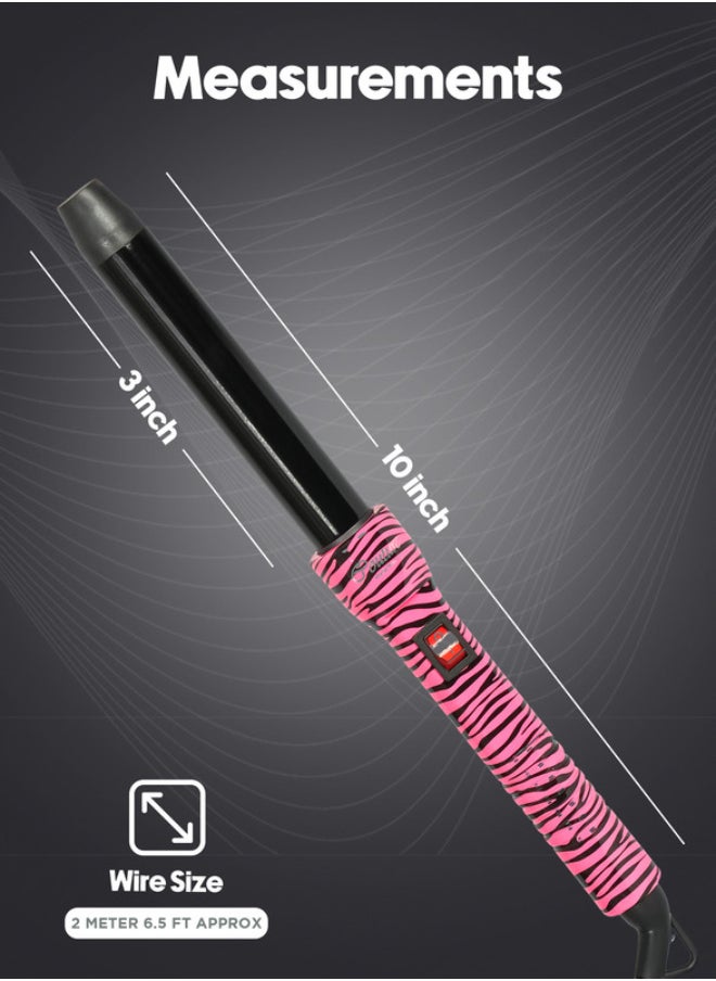 Couture Hair Pro - Hair Curler 32 Mm-Pink Zebra Premium Salon Quality - Image 1