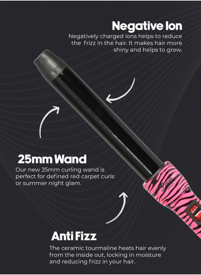 Couture Hair Pro - Hair Curler 32 Mm-Pink Zebra Premium Salon Quality - Image 1