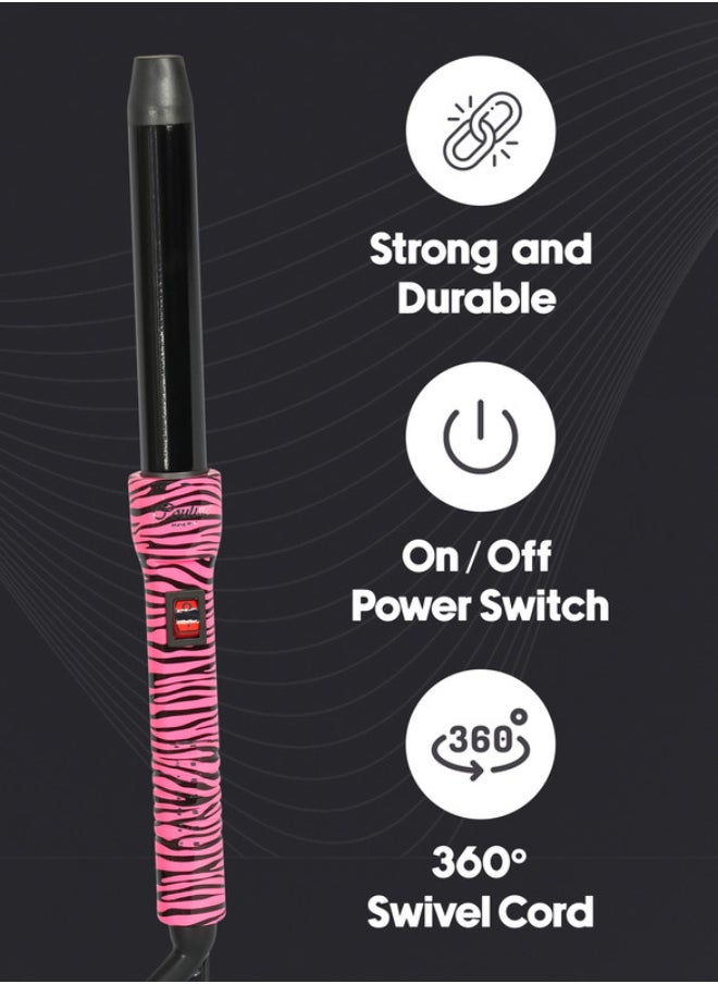 Couture Hair Pro - Hair Curler 32 Mm-Pink Zebra Premium Salon Quality - Image 1