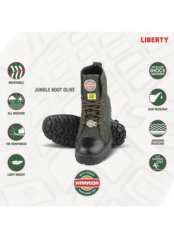Liberty Warrior 88-46HSTG Jungle Boot for Men, Soft Toe, Olive Green & Black, size-6UK - Image 3