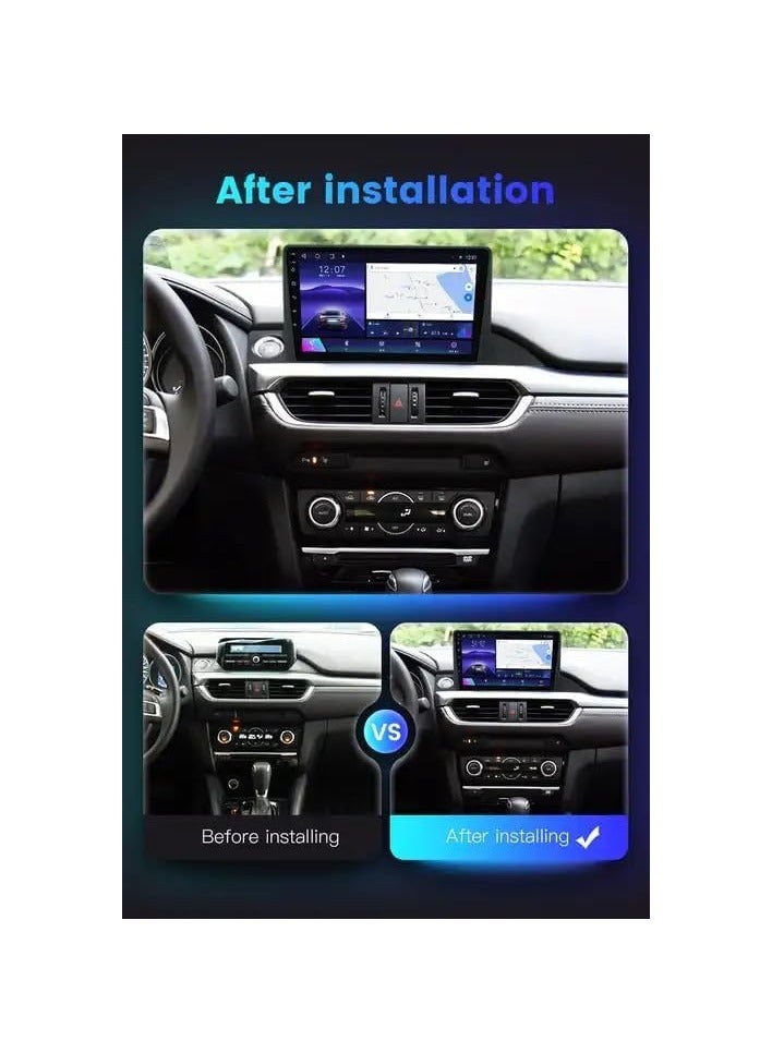 SHEZA STAR ستيريو سيارة أندرويد لمازدا 6 2016 2017 2018 4 جيجابايت رام 64 جيجابايت روم مرآة-لينك واي فاي بلوتوث، راديو نظام تحديد المواقع، دعم آبل كار بلاي، شاشة لمس IPS بحجم 9 إنش مع كاميرا خلفية مرفقة - Image 5