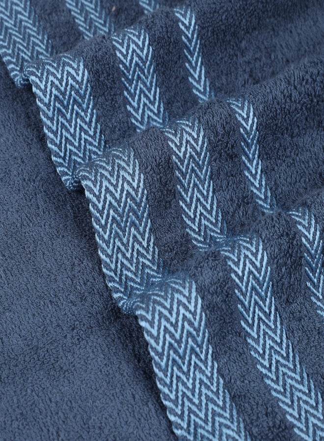 Superior Cotton 9 Piece Towel Set, Plush Soft Absorbent Towels, Bathroom Essentials, Shower, Luxury, Quick Dry, Includes 3 Bath, 3 Hand, 3 Washcloth/Face Towels, Hays Collection, Navy Blue - Image 3