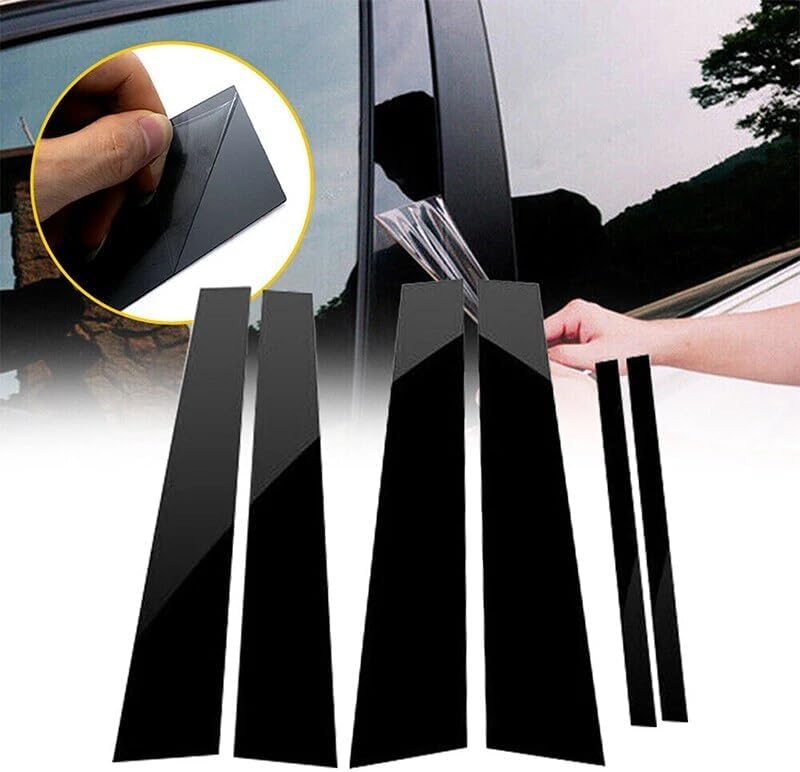 QASULER Car Window Pillar Posts Door Trims Cover - Image 2