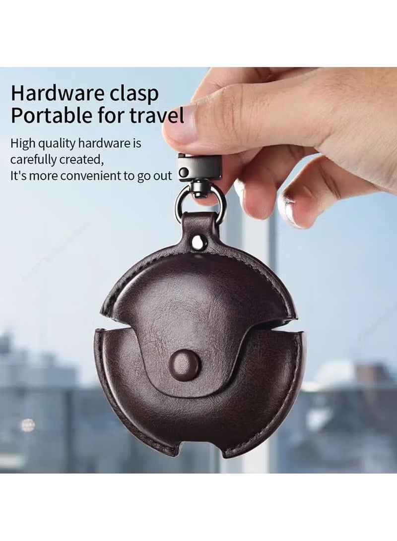 For Huawei Freebuds 4i/5i/6i PU Leather Earphone Case Headset Protector Cover with Keychain Black - Image 2