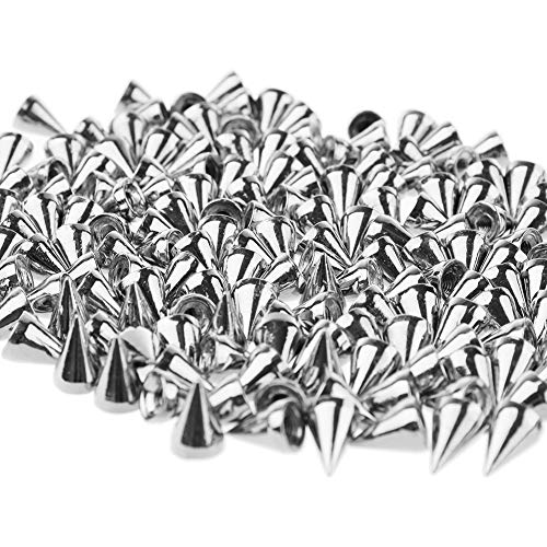 PMLAND 200 Sets/Pairs 9.5mm Silver Cone Spikes Screwback Studs DIY Craft Cool Rivets Punk - Image 4