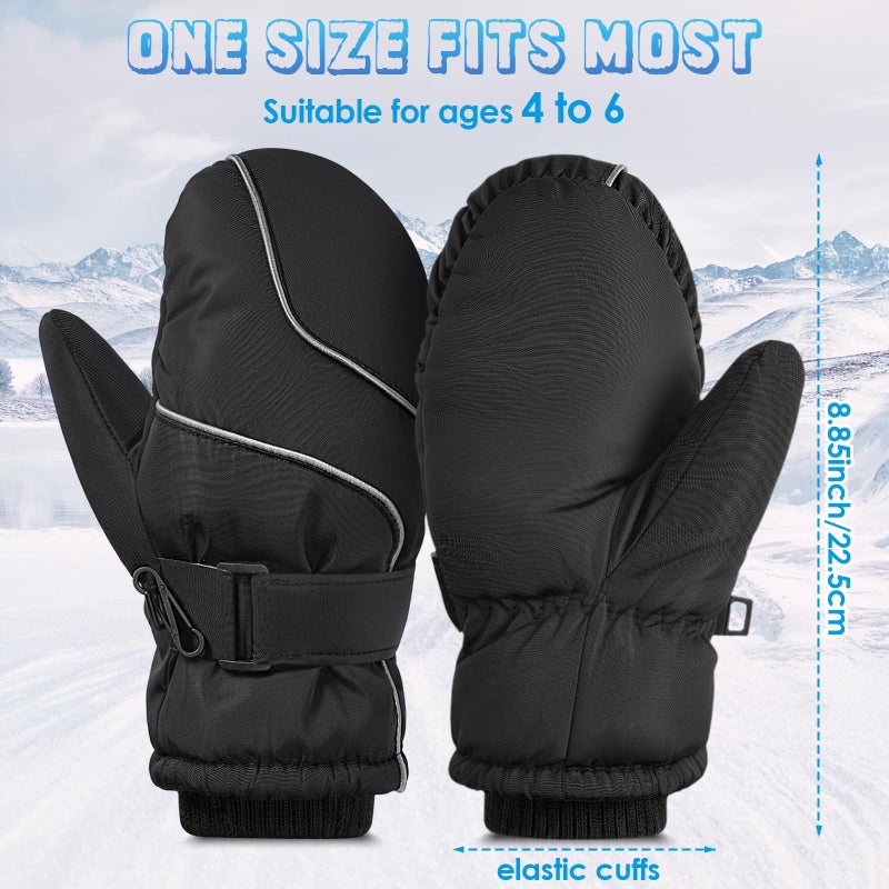 coclothy Snow Gloves for Kids - Waterproof Ski Mittens Gloves Boys Girls, Warmth Winter Toddler Mittens Glove for Toddlers Child Snowboarding Outdoor - Image 2