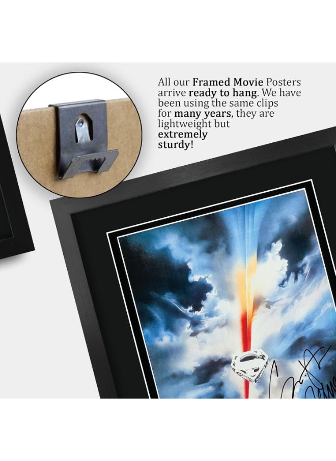 HWC Trading HWC Trading Superman Movie Poster Christopher Reeve 16 x 12 inch Framed Gift Signed Printed Autograph Film Print Photo Picture Display - 16" x 12" Framed  - Image 5