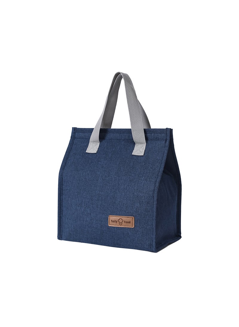 Generic Convenient large capacity thermal insulation bag office worker packing lunch bag aluminum foil portable lunch box bag wholesale Navy blue 