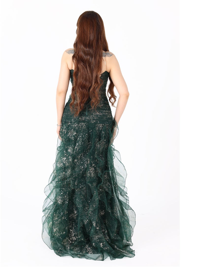 MODERN DESIGNER A luxurious evening dress with an elegant and modern cut that steals hearts Its design with soft pleats highlights the beauty of the body and adds a charming feminine touch  - Image 3