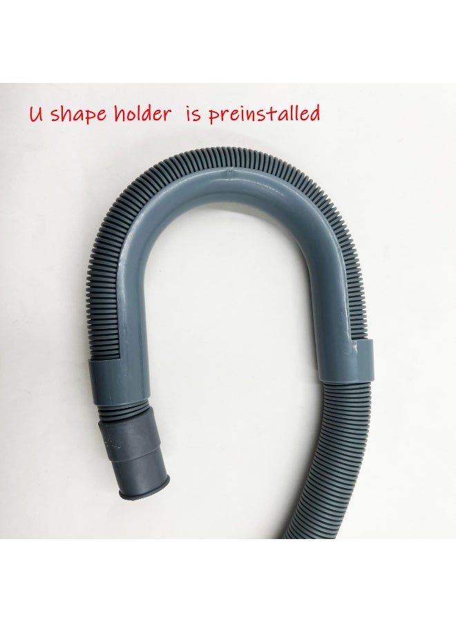 Universal Drain Hose Extension Kit – 2M Flexible Discharge Hose for Washer & Dishwasher, PP Corrugated Tube with Adapter & 4 Clamps, U-Bend Holder - Image 5