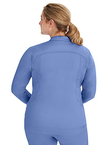 Healing Hands Women's Scrub Jacket, Zip-Up Front with 2-Way Stretch Comfort & Big Kangaroo Pockets 5038, Medium, Ceil - Image 2