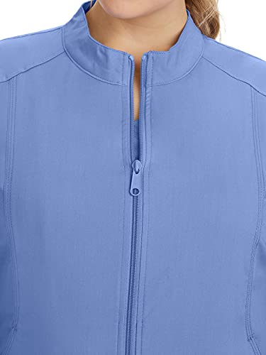 Healing Hands Women's Scrub Jacket, Zip-Up Front with 2-Way Stretch Comfort & Big Kangaroo Pockets 5038, Medium, Ceil - Image 5