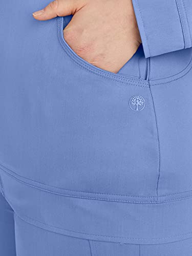 Healing Hands Women's Scrub Jacket, Zip-Up Front with 2-Way Stretch Comfort & Big Kangaroo Pockets 5038, Medium, Ceil - Image 4