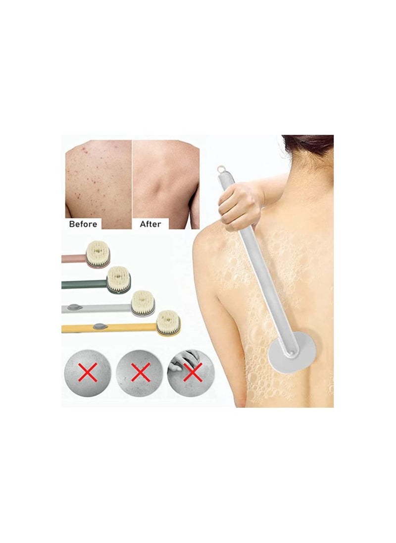 Spaceshoop Long Handle Bath Massage Cleaning Brush with Soap Dispenser Body Brush Back Scrubber Storable Body Wash Exfoliating Bath Brush Cleaning Massage Brush  - Image 4