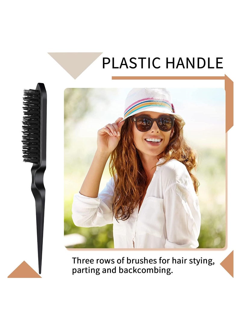 RATSAW 3 Pcs Hair Teasing Brush Set Slick Brush Set Hair Edge Brush and Comb Set Bristle Hair Brush Teasing Comb Hairdressing Styling Grooming Combs  - Image 5