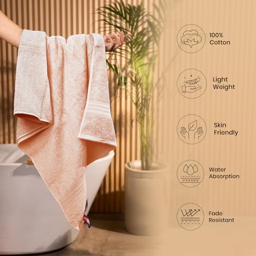 Sassoon Kama 100% Cotton Medium Bath Towel in 450 GSM- Beige - Image 4