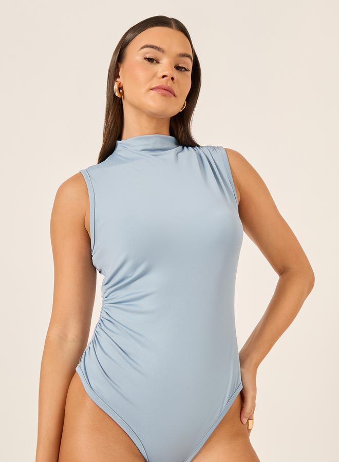 Styli Solid Sleeveless High Neck Bodysuit - Image 1