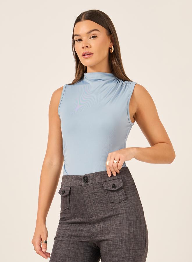 Styli Solid Sleeveless High Neck Bodysuit - Image 3