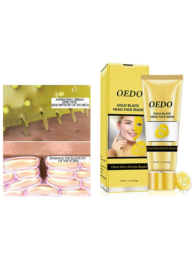 OEDO - OEDO Gold Face Mask Blackhead Remover Mask Peel Off Mask for Deep Cleansing Moisturizing Purifying for All Skin Types(40g) - Image 1