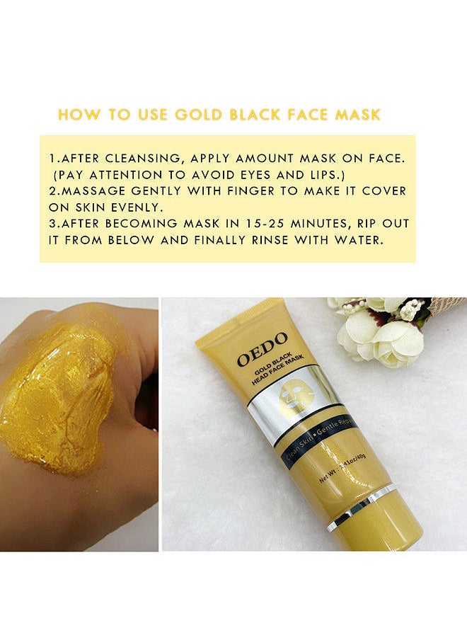 OEDO - OEDO Gold Face Mask Blackhead Remover Mask Peel Off Mask for Deep Cleansing Moisturizing Purifying for All Skin Types(40g) - Image 1
