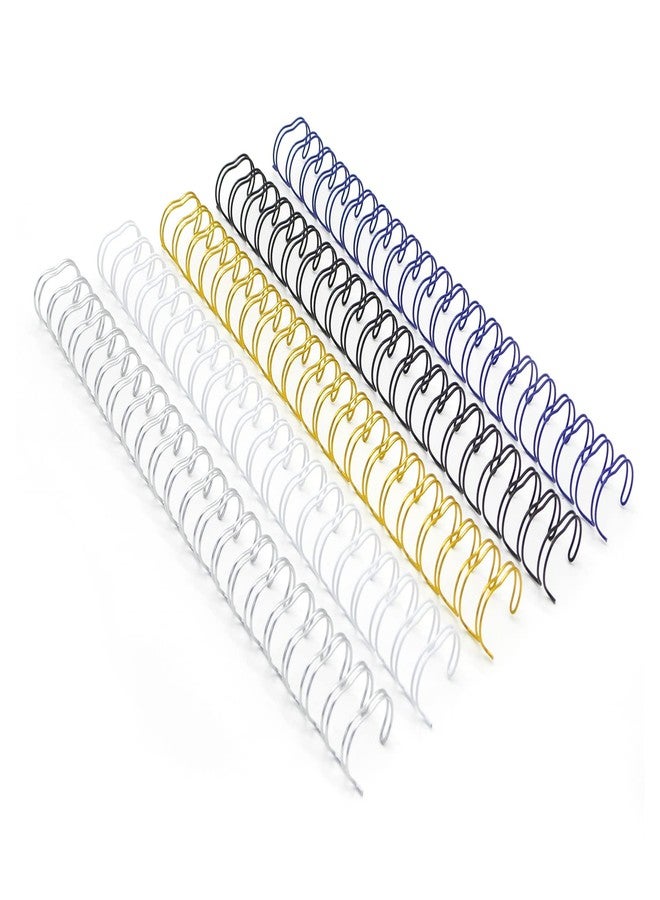 Rayson WR2119M Wire Binding Spines, 2:1 Double Loop Binding Wires 3/4 Inch, 21-Loop Wire Ring Pack of 50 with Black, Gold, Blue, White, Silver - Image 1