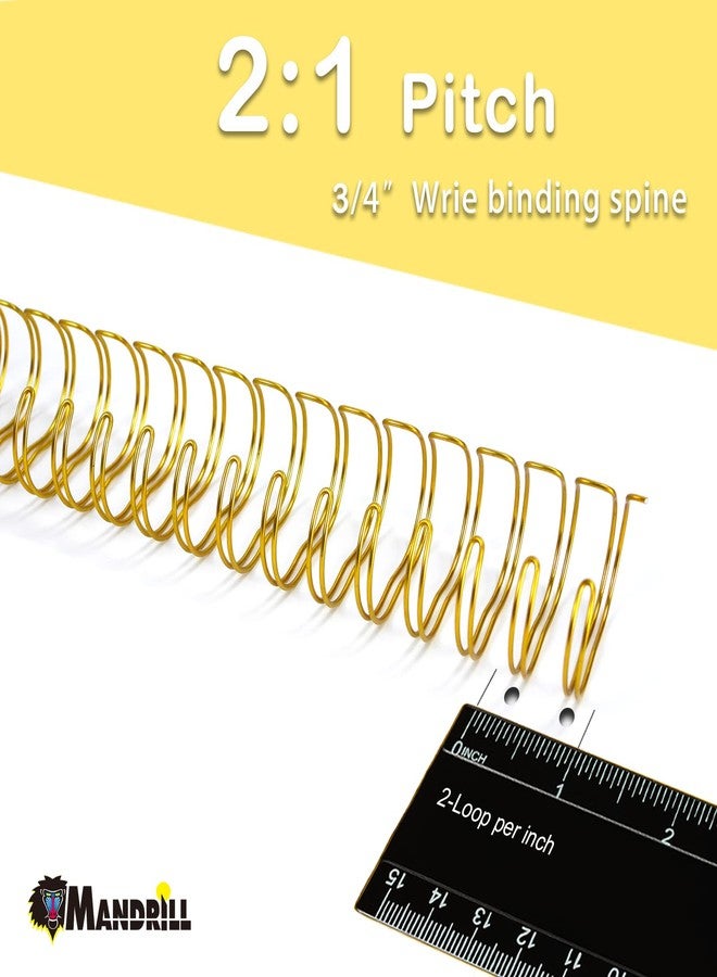 Rayson WR2119M Wire Binding Spines, 2:1 Double Loop Binding Wires 3/4 Inch, 21-Loop Wire Ring Pack of 50 with Black, Gold, Blue, White, Silver - Image 2