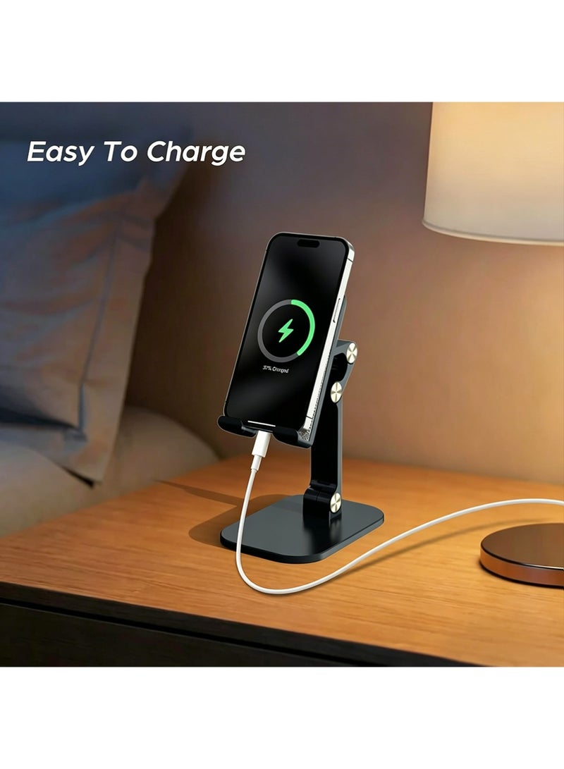YOUGE Phone Stand Adjustable Height and Angle Cell Phone Stand for Desk Foldable Holder Taller iPhone Stand Compatible 4-13in All Mobile Phone/iPad/Tablet - Image 3