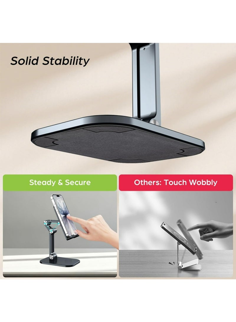 YOUGE Phone Stand Adjustable Height and Angle Cell Phone Stand for Desk Foldable Holder Taller iPhone Stand Compatible 4-13in All Mobile Phone/iPad/Tablet - Image 5