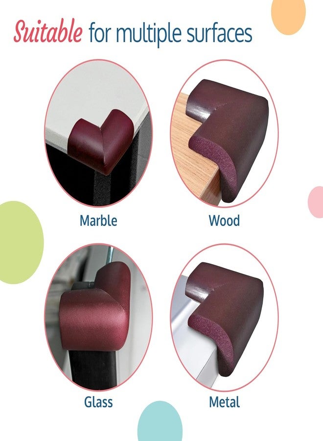 EXPORTTANZA Baby Proofing Corner Guards I Pre-Taped Corner Protectors I Child Safety Edge Guards I 10 Pieces Brown - Image 4