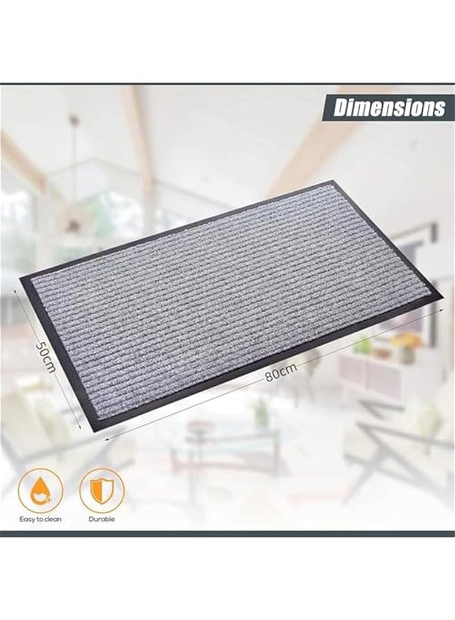 MIXDE Front Door Mat Welcome Mats 2-Pack - Indoor Outdoor Entryway Mats for Shoe Scraper, Ideal for Inside Outside Home High Traffic Area (Gray) - Image 2