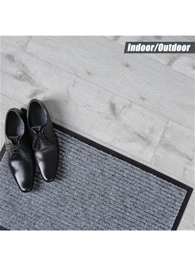 MIXDE Front Door Mat Welcome Mats 2-Pack - Indoor Outdoor Entryway Mats for Shoe Scraper, Ideal for Inside Outside Home High Traffic Area (Gray) - Image 4