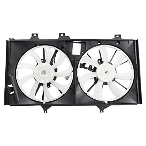 TRQ مجموعة مروحة تبريد مزدوجة رادياتير TRQ متوافقة مع تويوتا سيينا 2004-2005 TO3115135 - Image 1