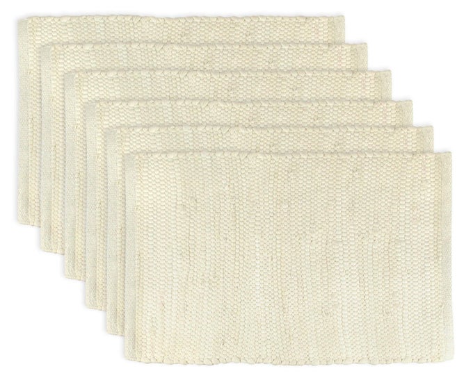 HANDMADE CHINDI TABLETOP REVERSIBLE AND MACHINE WASHABLE PLACEMAT SET 13X19 NATURAL