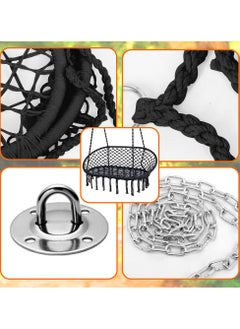 XiuWoo Home Hammock Chair Hanging Rope Swing Chair, Double Macrame Cotton Woven Thick-Braided Swing Rope, for Indoor & Outdoor, includes Hardware Kit  - Image 5